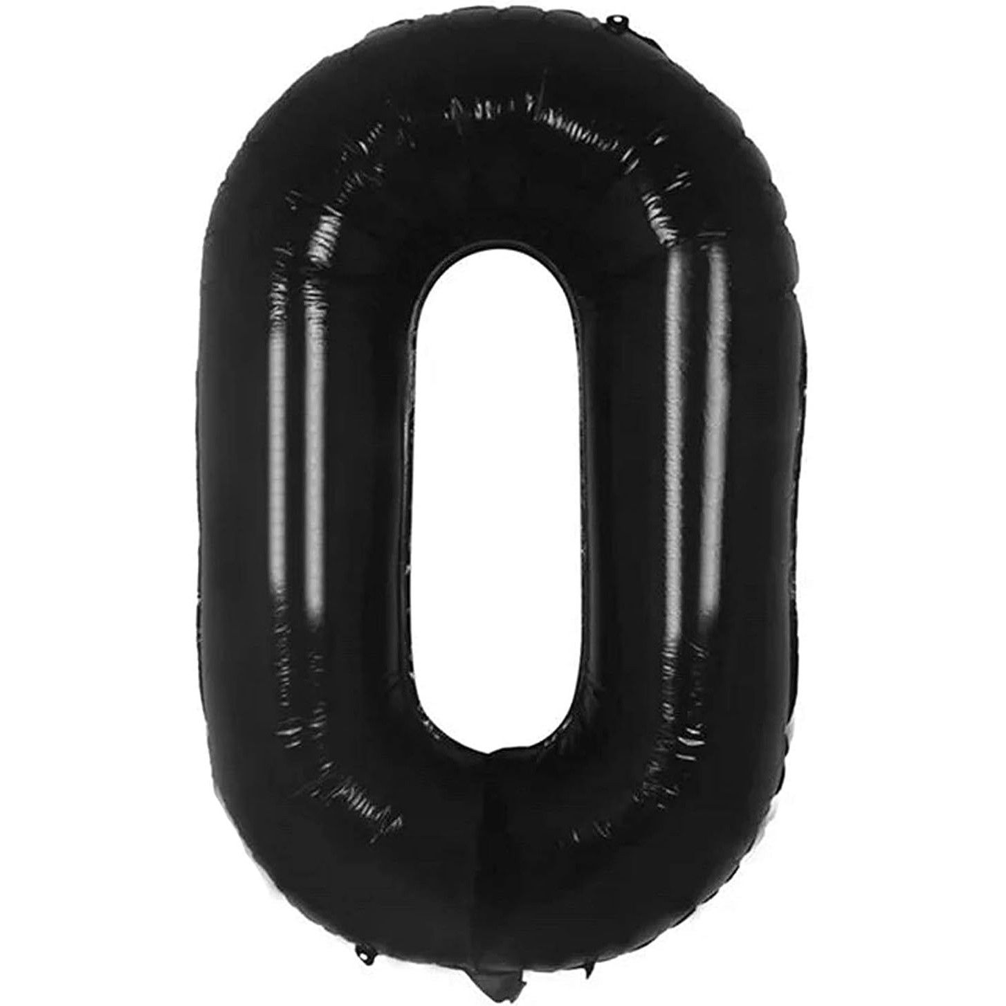 Balon din Folie Metalizata, Flippy, Figurina Cifra, Tema Aniversare 40 cm, Ambalaj Individual, Pai inclus, Umflare cu Aer sau Heliu, Negru, Cifra 0 [6]