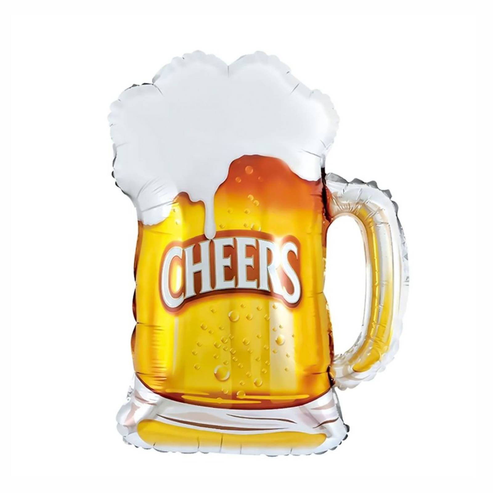 Balon din Folie Metalizata, Flippy, Figurina Halba de Bere, Model Cheers, Tematica Petrecere, 58x73 cm, Ambalaj Individual, Pai Inclus, Umflare cu Aer sau Heliu, Galben [3]