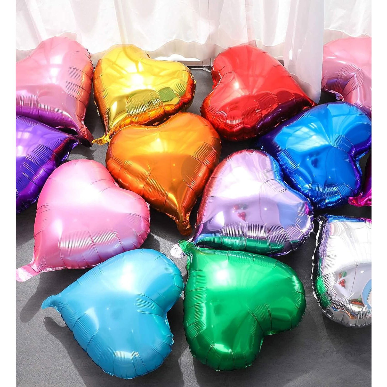 Balon din Folie Metalizata, Flippy, Figurina Inimioara, Model Simplu, Tematica Iubire, 40 cm, Ambalaj Individual, Pai Inclus, Umflare cu Aer sau Heliu, Verde [4]