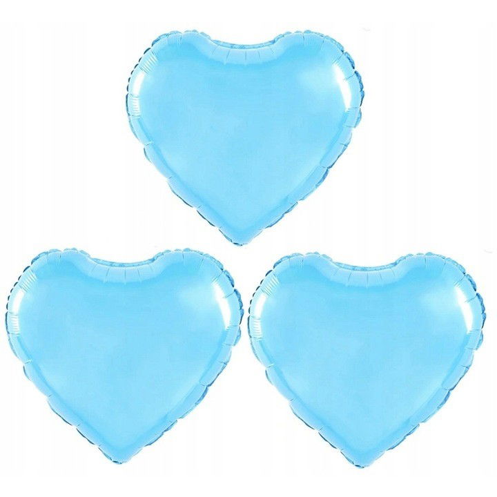 Balon din Folie Metalizata, Flippy, Figurina Inimioara, Model Simplu, Tematica Iubire, 40 cm, Ambalaj Individual, Pai Inclus, Umflare cu Aer sau Heliu, Bleu [3]