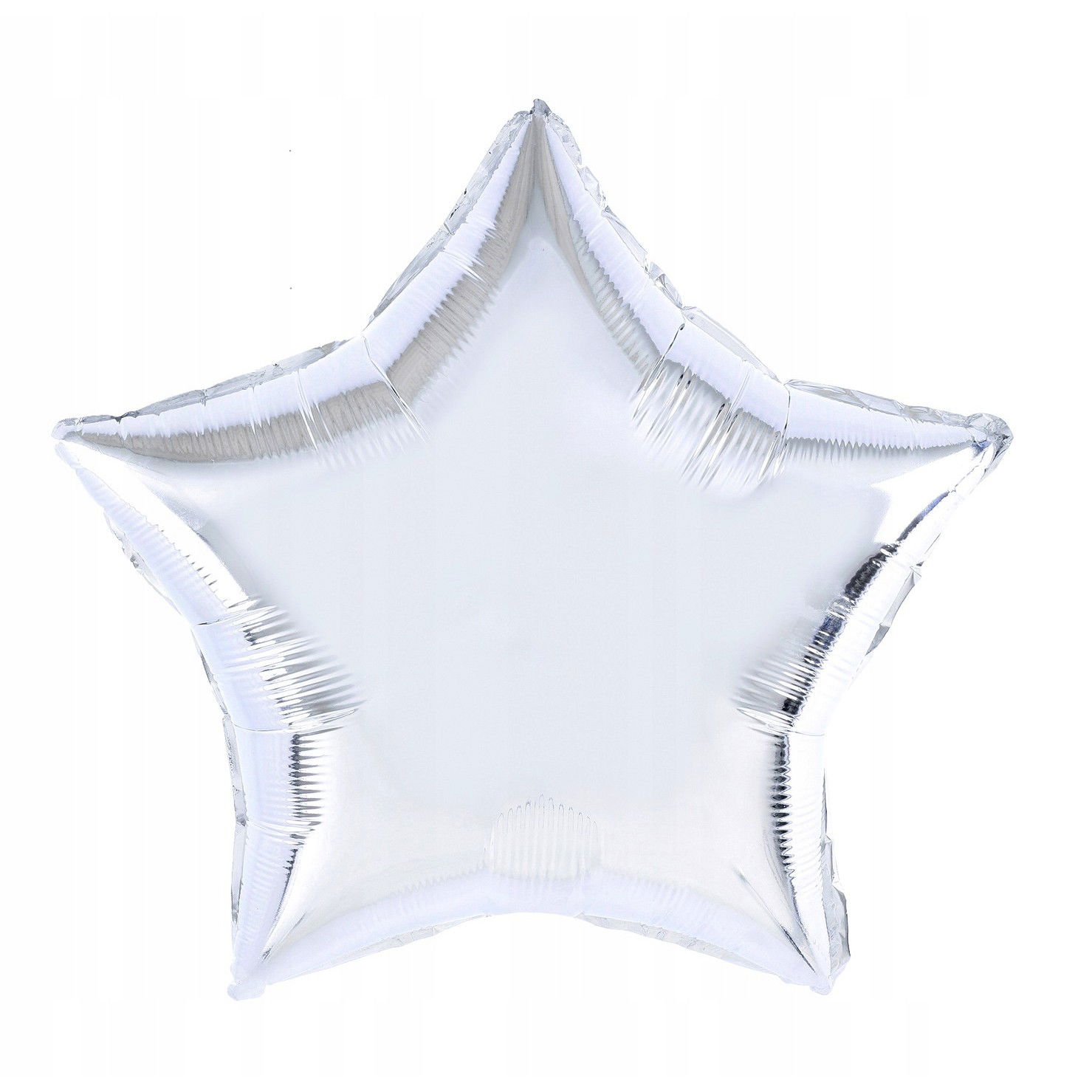 Balon din Folie Metalizata, Flippy, Figurina Stea, Model Simplu, Tematica Aniversare, 40 cm, Ambalaj Individual, Pai Inclus, Umflare cu Aer sau Heliu, Argintiu [3]