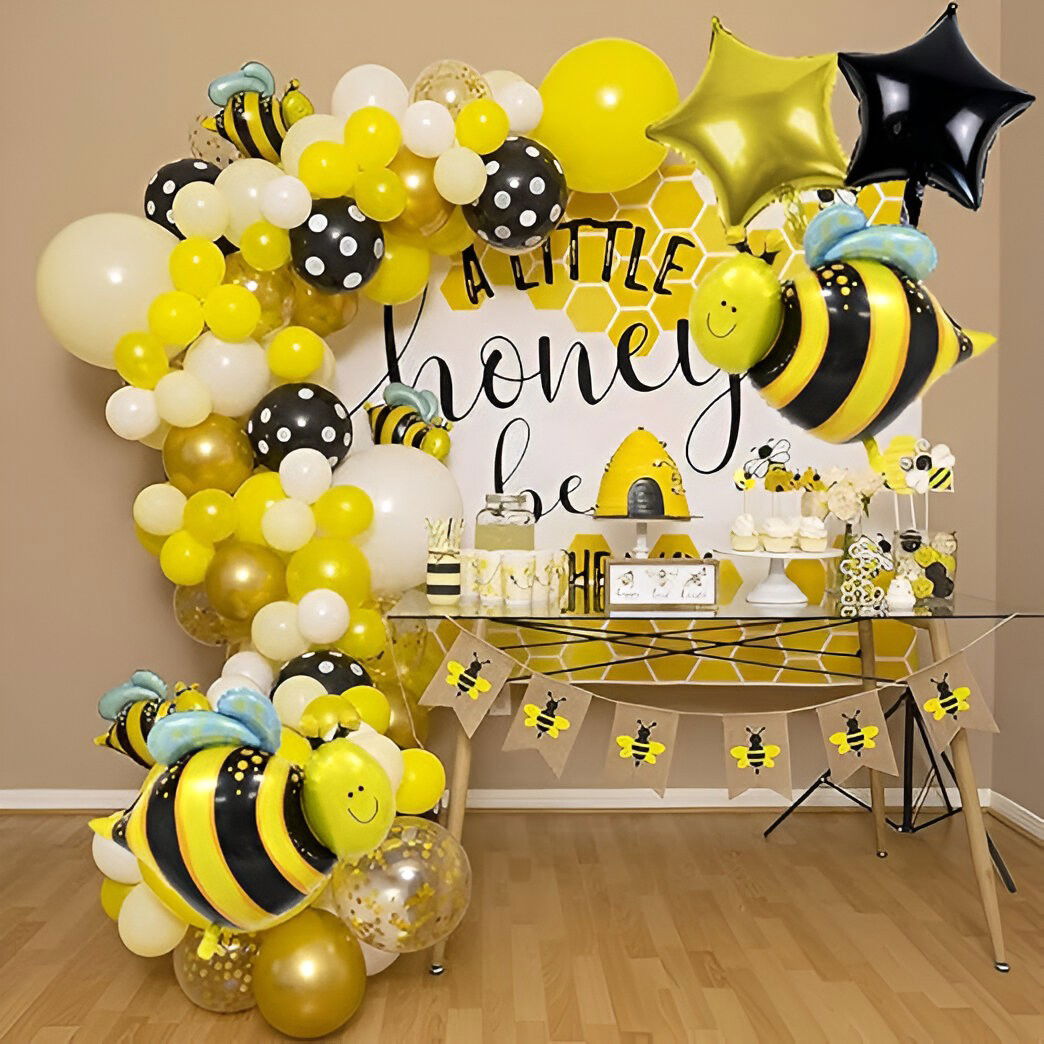 Balon din Folie Metalizata, Flippy, Mini Figurine, Model Albinuță, 36x42cm, Ambalaj Individual, Pai Inclus, Umflare cu Aer sau Heliu, Multicolor [3]