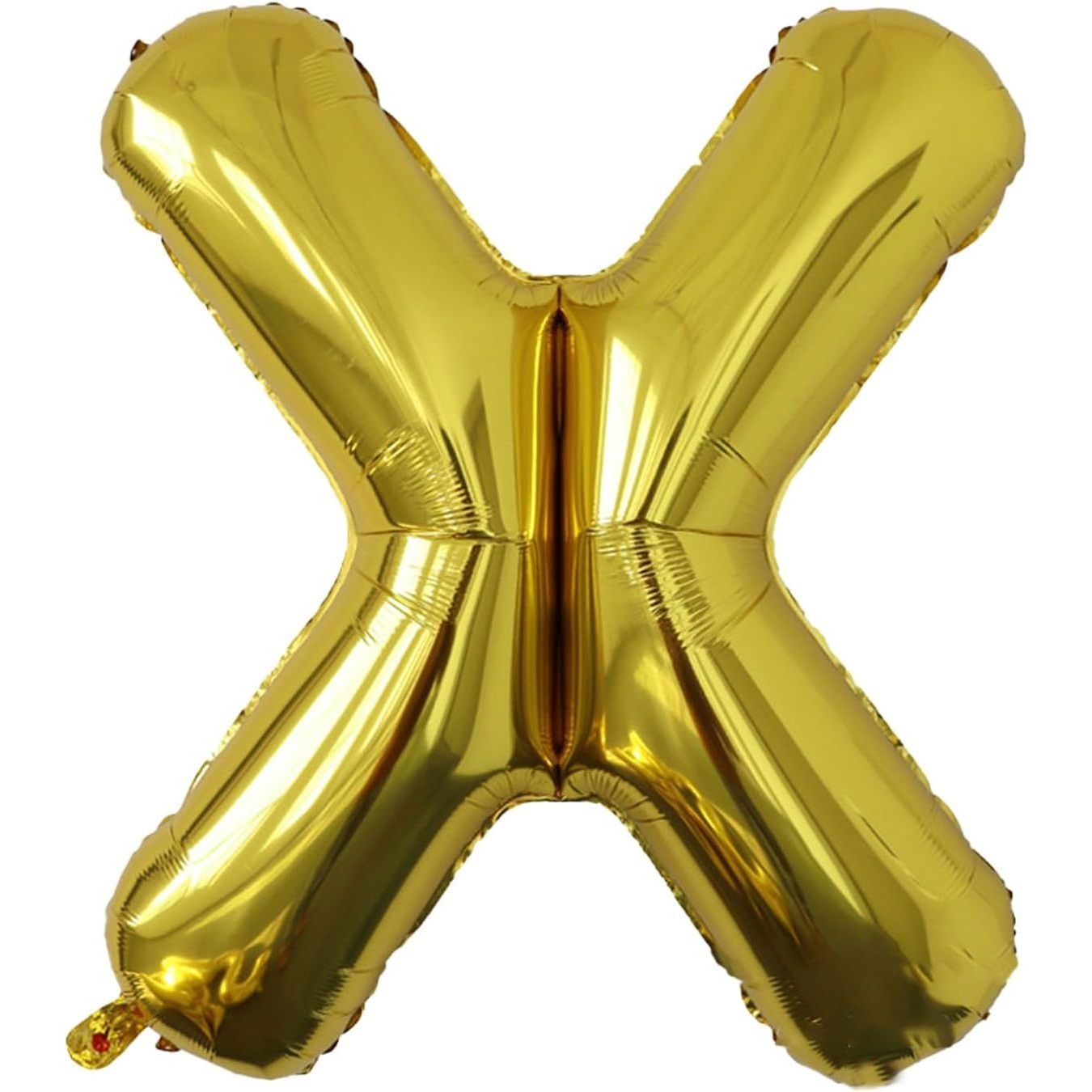 Litere - Balon Folie Metalizata Litera X, Flippy, 40 cm, Umflati cu Heliu sau Aer, Ambalaj Individual, Pai inclus, Auriu