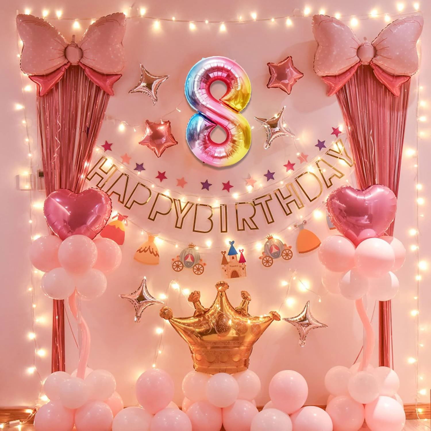 Balon din Folie Metalizata Gradient Flippy, Figurina Cifra, Tema Aniversare 100 cm, Ambalaj Individual, Pai inclus, Umflare cu Aer sau Heliu, Multicolor, Cifra 8 [3]