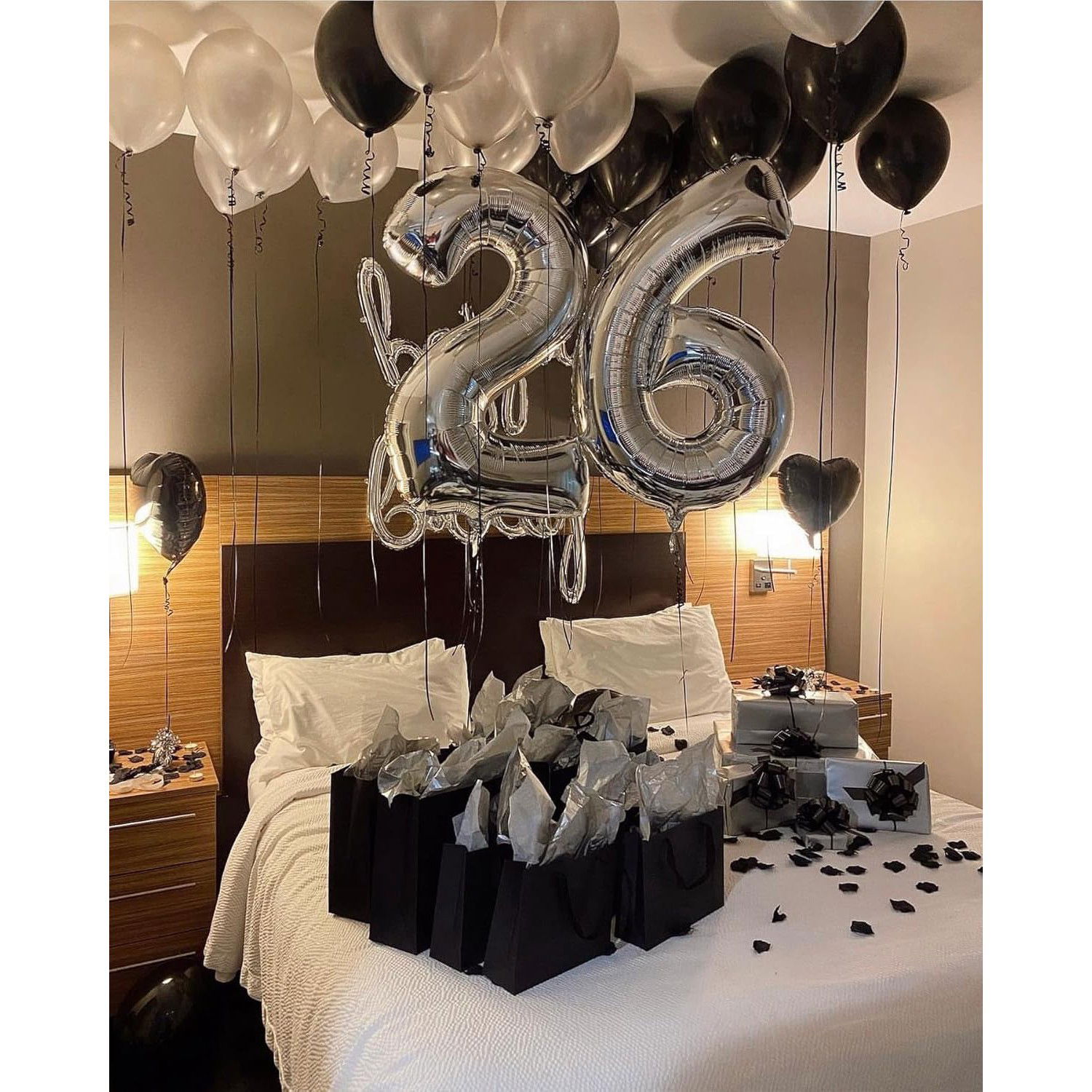 Balon din Folie Metalizata, Flippy, Figurina Cifra, Tema Aniversare 80 cm, Ambalaj Individual, Pai inclus, Umflare cu Aer sau Heliu, Argintiu, Cifra 6 [6]