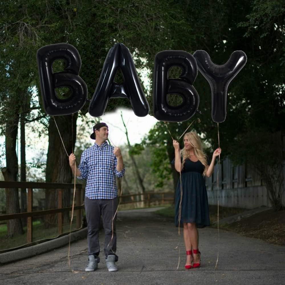 Balon Folie Metalizata Litera B, Flippy, 40 cm, Umflati cu Heliu sau Aer, Ambalaj Individual, Pai inclus, Negru [4]