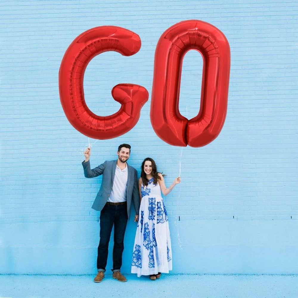 Balon Folie Metalizata Litera G, Flippy, 40 cm, Umflati cu Heliu sau Aer, Ambalaj Individual, Pai inclus, Rosu [5]