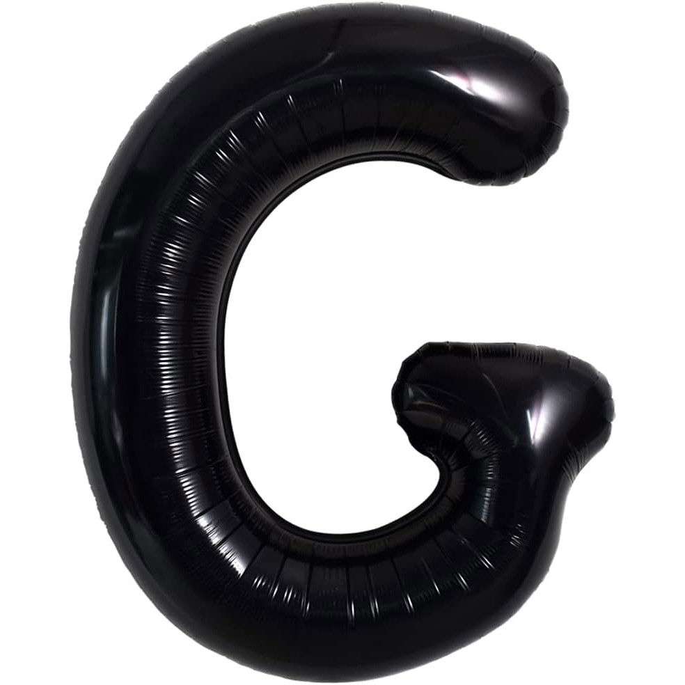 Balon Folie Metalizata Litera G, Flippy, 40 cm, Umflati cu Heliu sau Aer, Ambalaj Individual, Pai inclus, Negru [5]