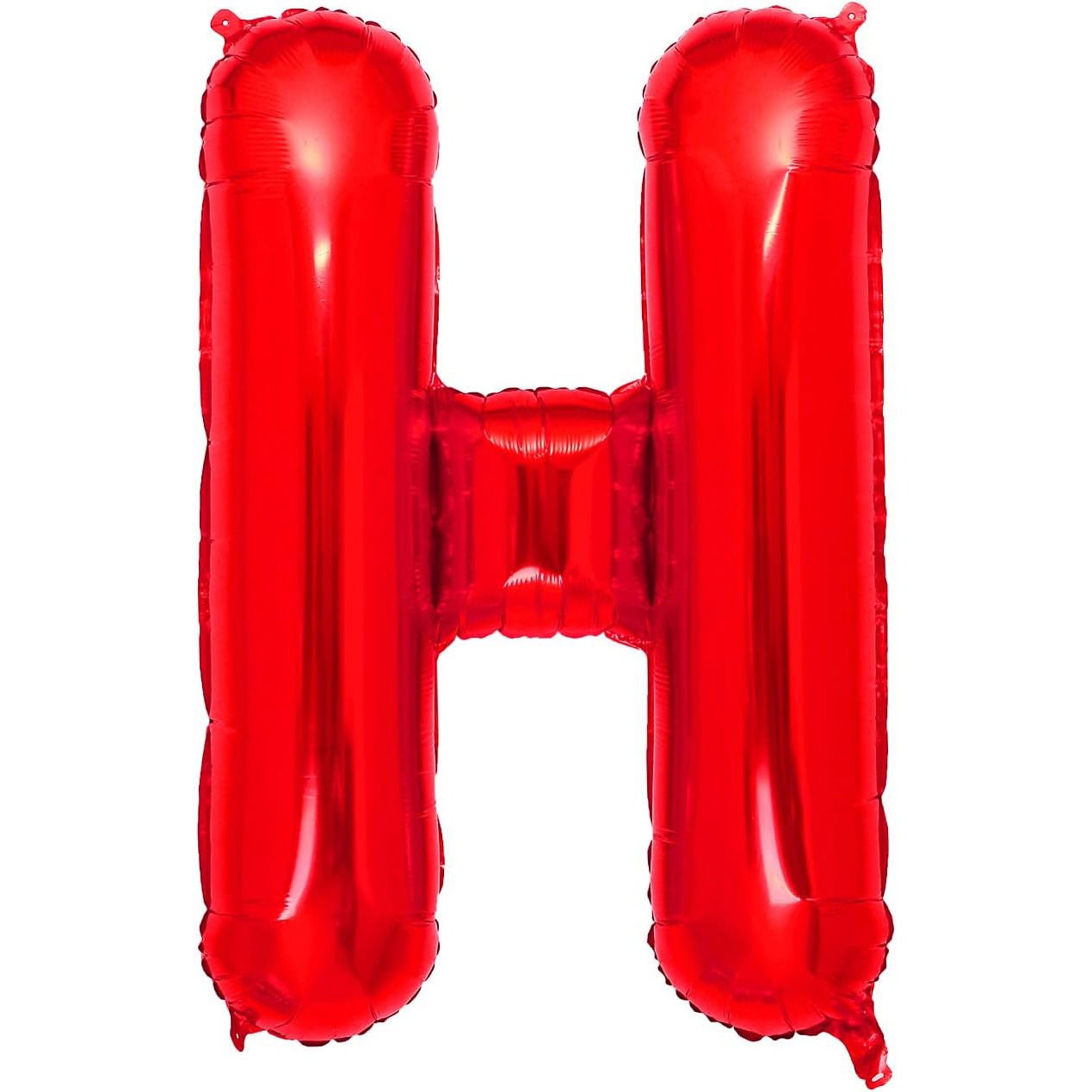 Balon Folie Metalizata Litera H, Flippy, 40 cm, Umflati cu Heliu sau Aer, Ambalaj Individual, Pai inclus, Rosu [4]