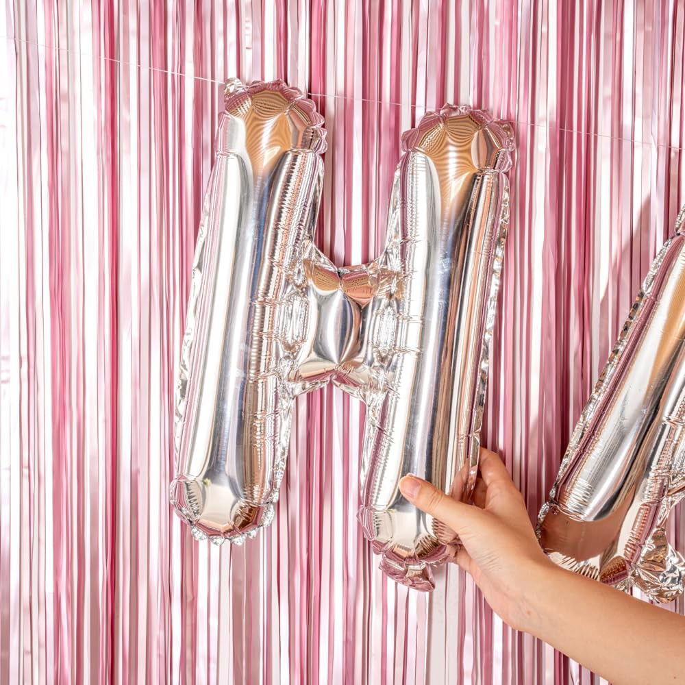 Balon Folie Metalizata Litera H, Flippy, 40 cm, Umflati cu Heliu sau Aer, Ambalaj Individual, Pai inclus, Argintiu [4]