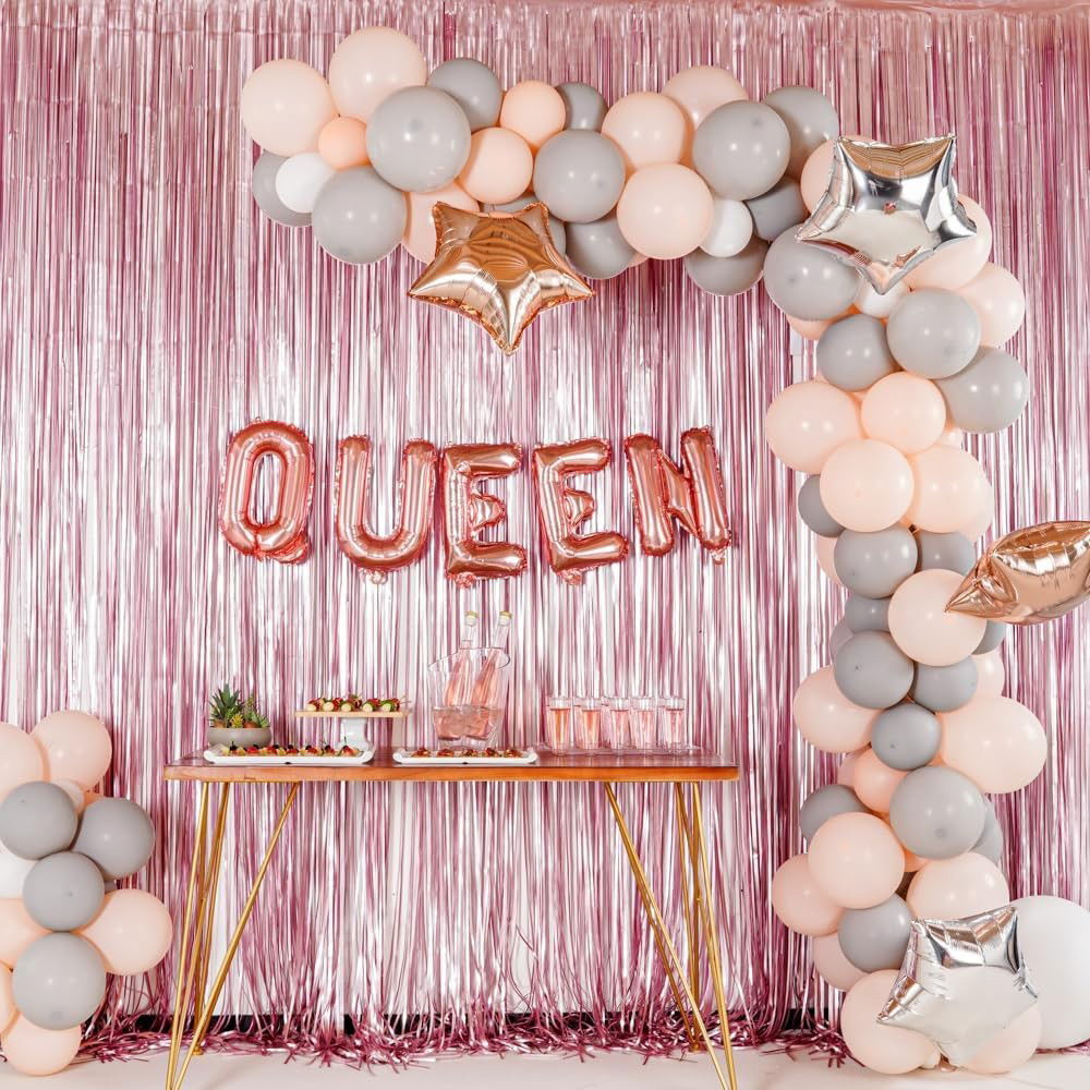 Balon Folie Metalizata Litera N, Flippy, 40 cm, Umflati cu Heliu sau Aer, Ambalaj Individual, Pai inclus, Rose Gold [3]