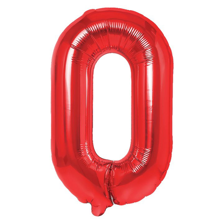 10 - 25 LEI - Balon Folie Metalizata Litera O, Flippy, 40 cm, Umflati cu Heliu sau Aer, Ambalaj Individual, Pai inclus, Rosu