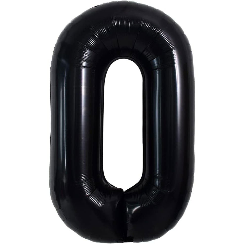 Balon Folie Metalizata Litera O, Flippy, 40 cm, Umflati cu Heliu sau Aer, Ambalaj Individual, Pai inclus, Negru [6]