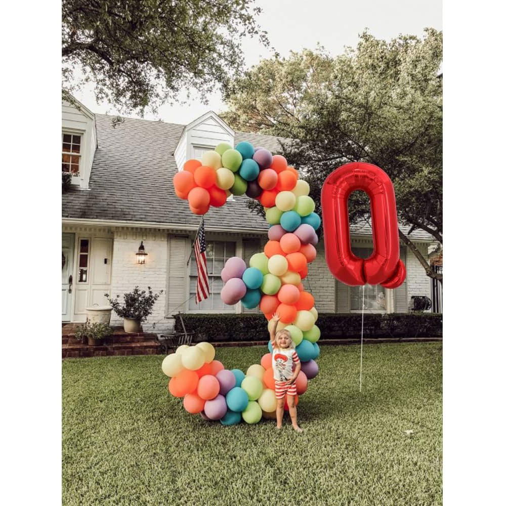 Balon Folie Metalizata Litera Q, Flippy, 40 cm, Umflati cu Heliu sau Aer, Ambalaj Individual, Pai inclus, Rosu [4]