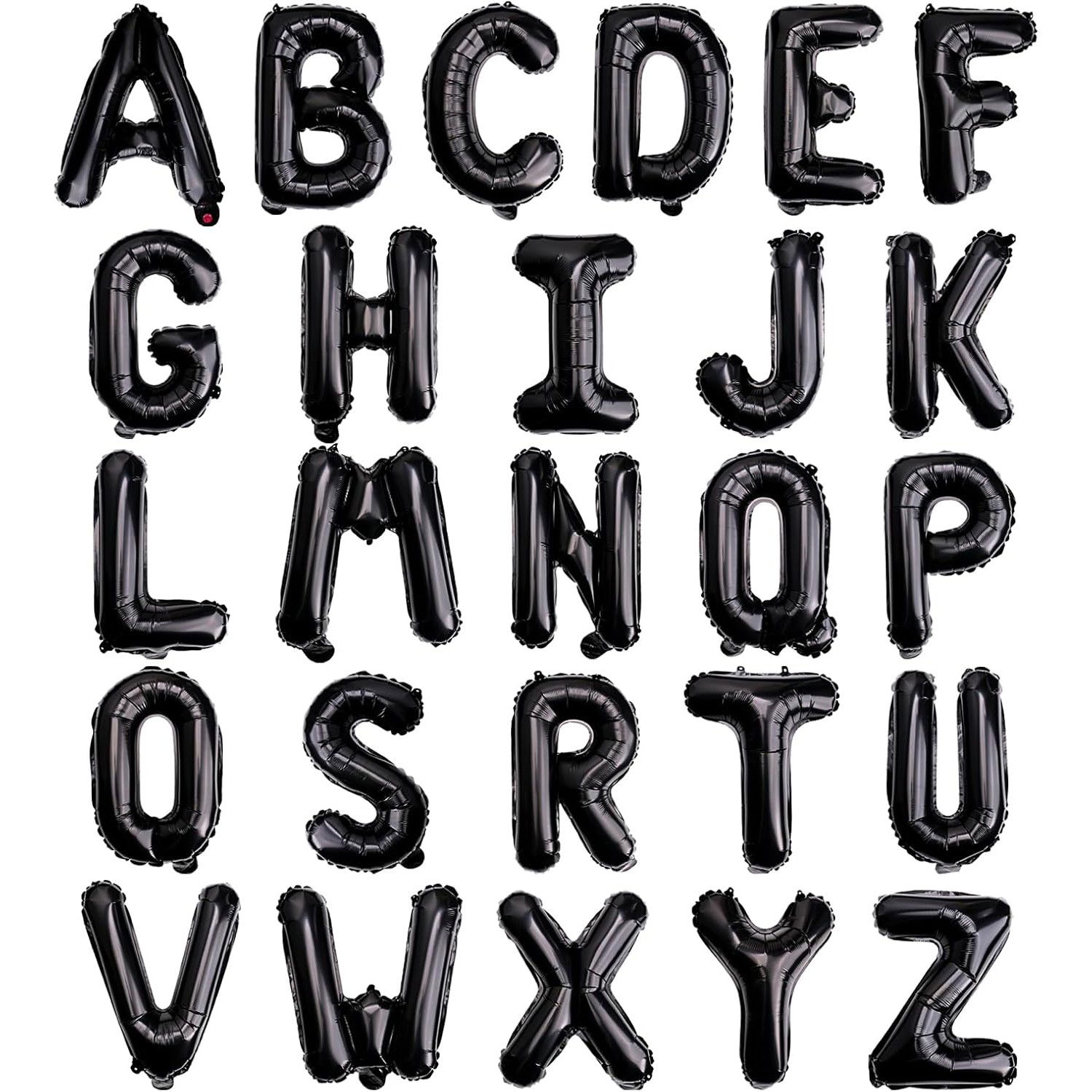 10 - 25 LEI - Balon Folie Metalizata Litera S, Flippy, 40 cm, Umflati cu Heliu sau Aer, Ambalaj Individual, Pai inclus, Negru