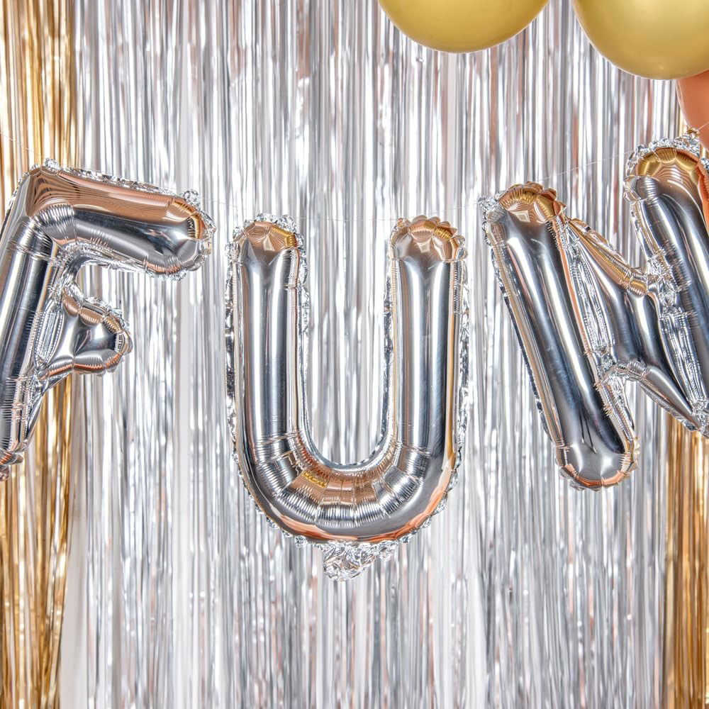 Balon Folie Metalizata Litera U, Flippy, 40 cm, Umflati cu Heliu sau Aer, Ambalaj Individual, Pai inclus, Argintiu [6]