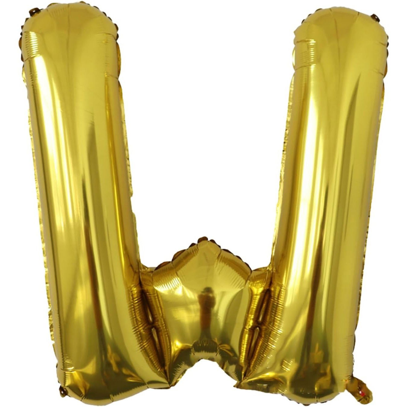 Balon Folie Metalizata Litera W, Flippy, 40 cm, Umflati cu Heliu sau Aer, Ambalaj Individual, Pai inclus, Auriu [1]