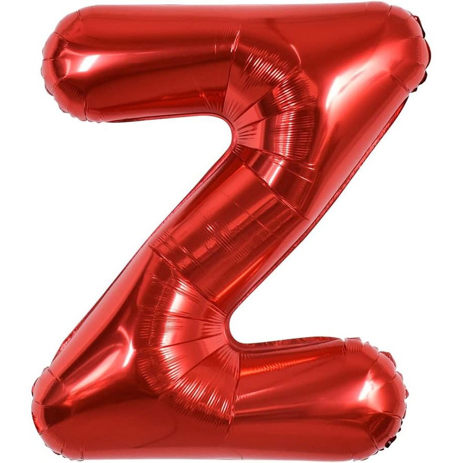 10 - 25 LEI - Balon Folie Metalizata Litera Z, Flippy, 40 cm, Umflati cu Heliu sau Aer, Ambalaj Individual, Pai inclus, Rosu