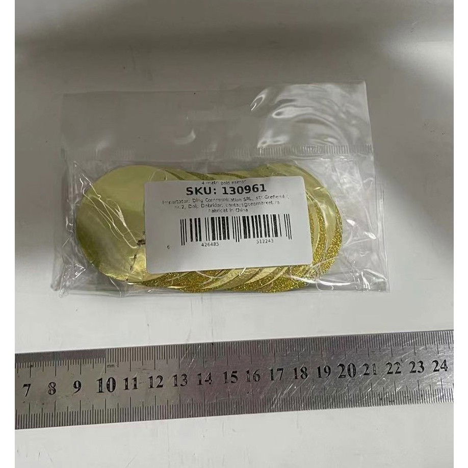 Banner cu Cerculete, Flippy, Tip Franjuri, 4 m, Rola de Ata Inclusa, Auriu [5]