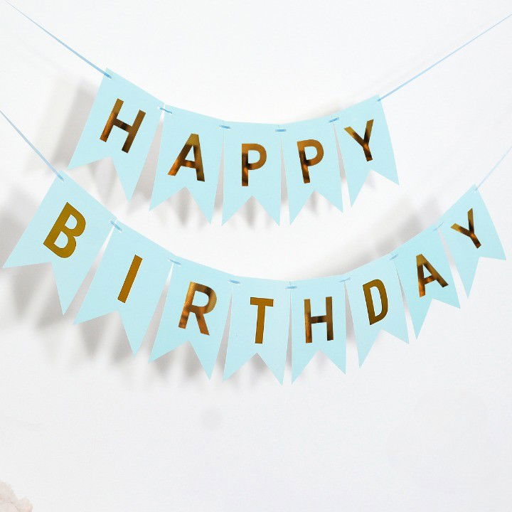 Banner Happy Birthday 100x200 cm, Flippy, Dimensiune Stegulet 11.5x16.5 cm, Rola de Ata Inclusa, Albastru [7]