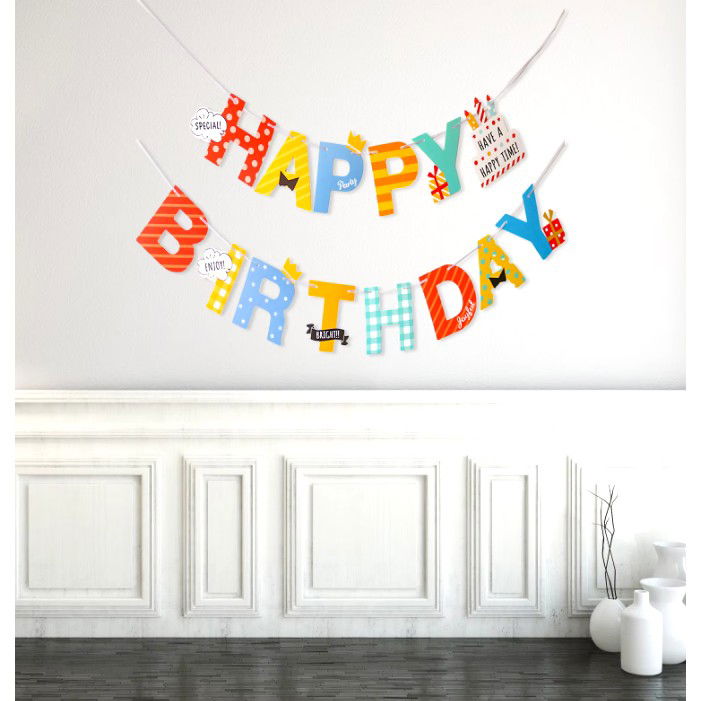 Petrecere - Banner Happy Birthday 100x200 cm, Flippy, Rola de Ata Inclusa, Tematica Aniversare, Multicolor