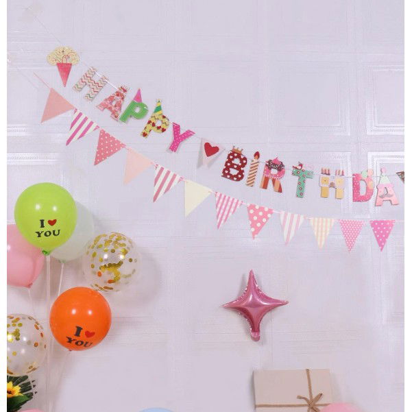 10 - 25 LEI - Banner Happy Birthday 100x200 cm, Flippy, Rola de Ata Inclusa, Tematica Candy, Multicolor