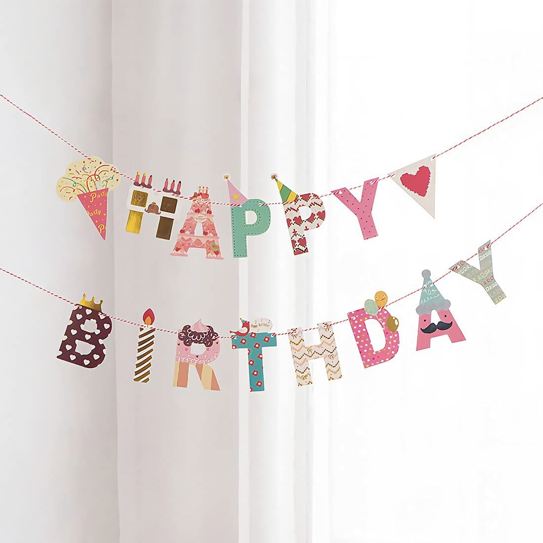 Banner Happy Birthday 100x200 cm, Flippy, Rola de Ata Inclusa, Tematica Candy, Multicolor [6]