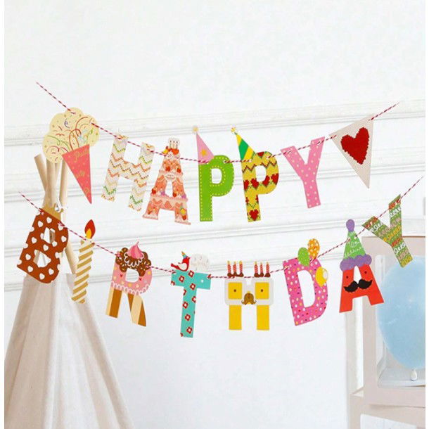 Banner Happy Birthday 100x200 cm, Flippy, Rola de Ata Inclusa, Tematica Candy, Multicolor [3]