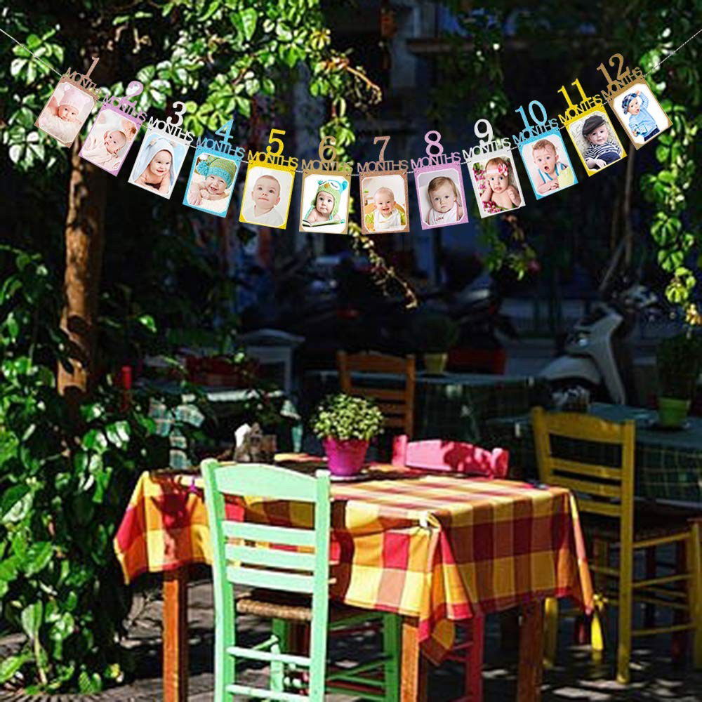 Banner pentru Poze, Flippy, 15.2x10.2 cm, Tema Prima Aniversare, Model Primele 12 Luni, Rola Ata Inclusa, Multicolor [5]