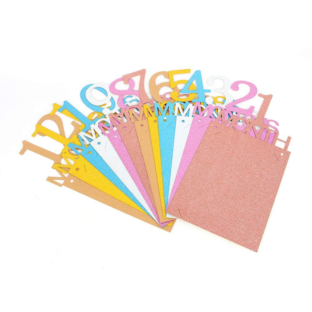 Petrecere - Banner pentru Poze, Flippy, 15.2x10.2 cm, Tema Prima Aniversare, Model Primele 12 Luni, Rola Ata Inclusa, Multicolor