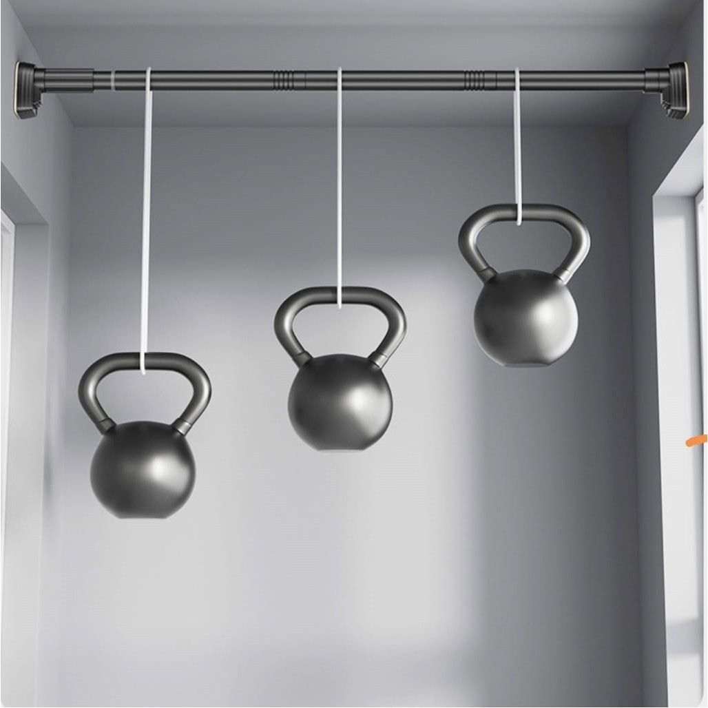 Bara Telescopica Multifunctionala, Flippy, din Otel Inoxidabil si ABS, Utilizare Universala, Extensie 185 - 205 cm, Fara Perforare Perete, Gri [5]