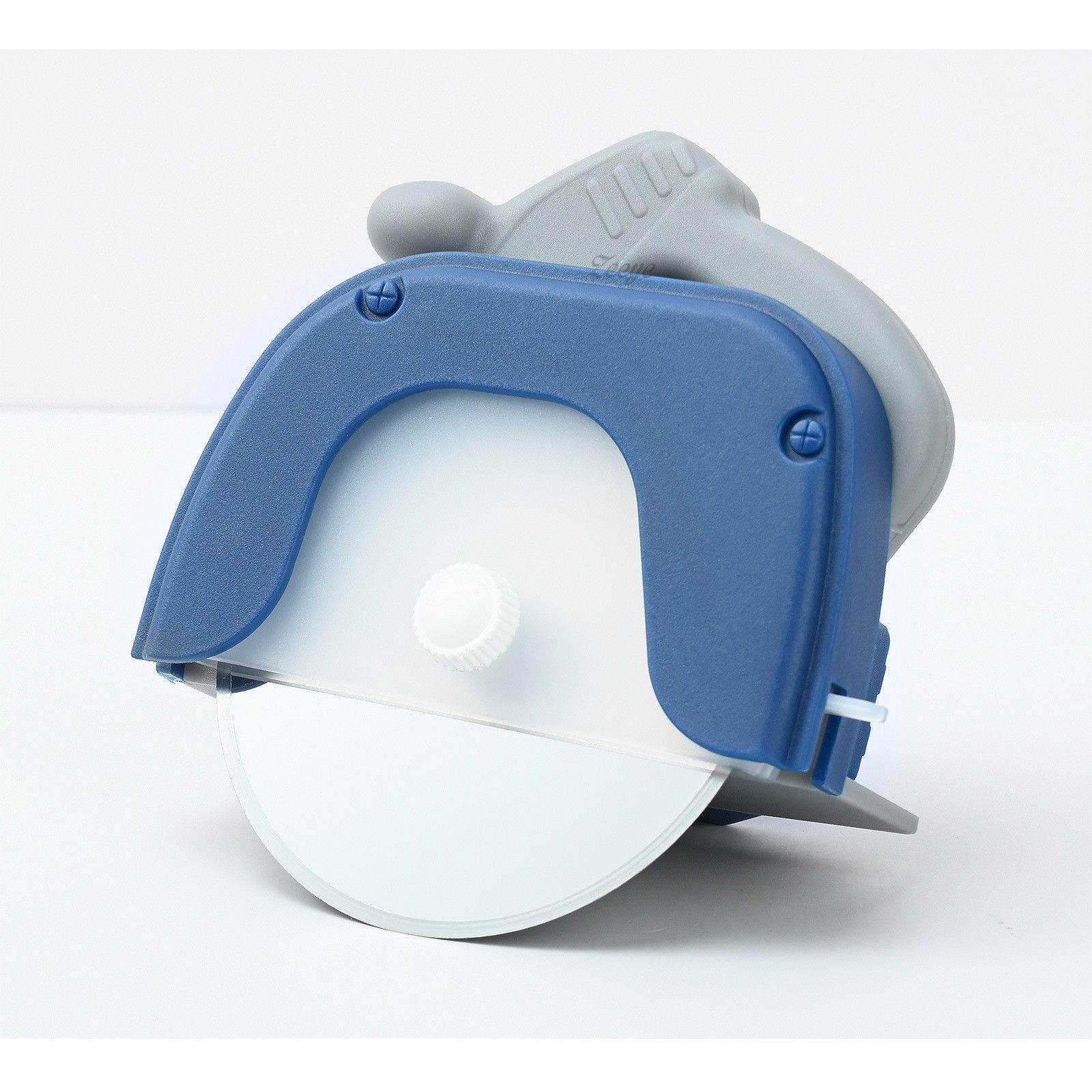 Cutit circular pentru pizza Flippy, 11.5 x 12.5 cm, otel inoxidabil si plastic, capc protectie lama, albastru [3]