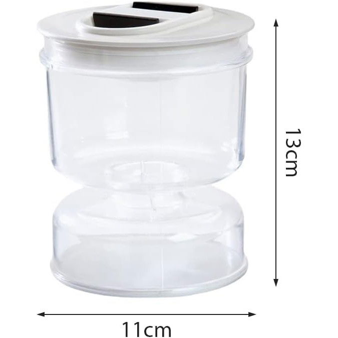 Borcan pentru Muraturi, Flippy, cu Separator pentru Lichide, Ermetic, Termorezistent, Tip Clepsidra, 800 ml, ABS, Alb, 13x11 cm [3]