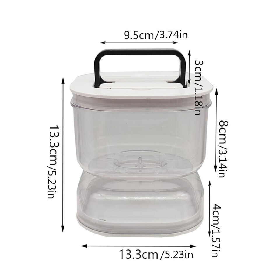 Borcan pentru Muraturi, Flippy, cu Separator pentru Lichide, Ermetic, Termorezistent, Tip Clepsidra, 1400 ml, ABS, Alb, 13.5x9.5 cm [6]