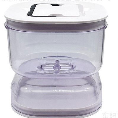 Pentru casa - Borcan pentru Muraturi, Flippy, cu Separator pentru Lichide, Ermetic, Termorezistent, Tip Clepsidra, 1400 ml, ABS, Alb, 13.5x9.5 cm