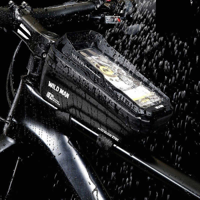 Borseta pentru bicicleta cu suport de telefon Flippy, capcitate 1L, 20.5x11.1x10.5 cm, cu spatiu de stocare, protectie waterproof, ecran tactil, fixare in 3 locuri, protectie lumina, orificiu casti, n [9]