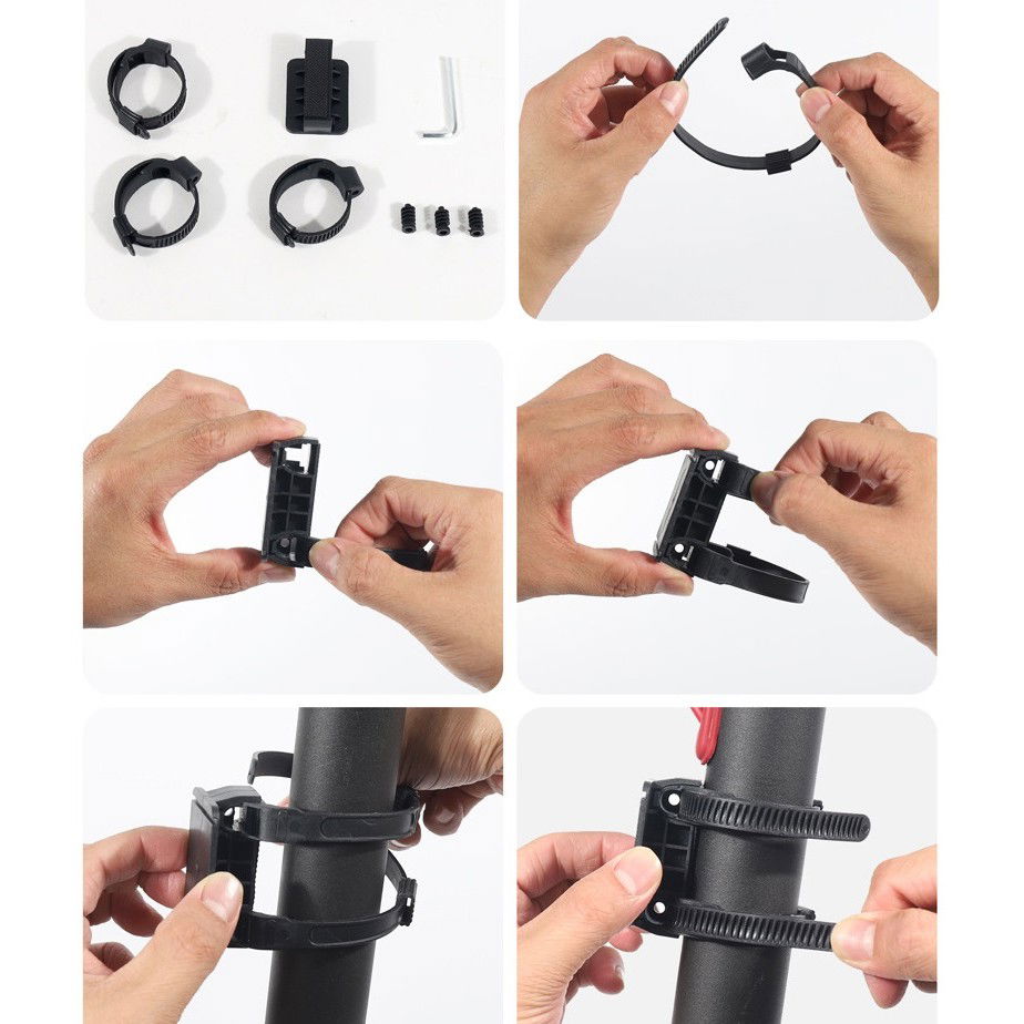 Borseta pentru bicicleta/trotineta Flippy, spatiu de depozitare, antisoc, waterproof, cu fermoar, 3L, material carbon si plastic dur, pentru trotineta electrica scuter, bicicleta, negru [7]