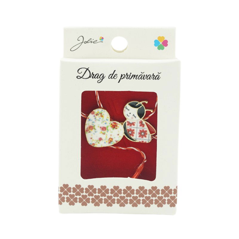 Martisoare - Brosa Mica in Cutie Buburuza cu Inima