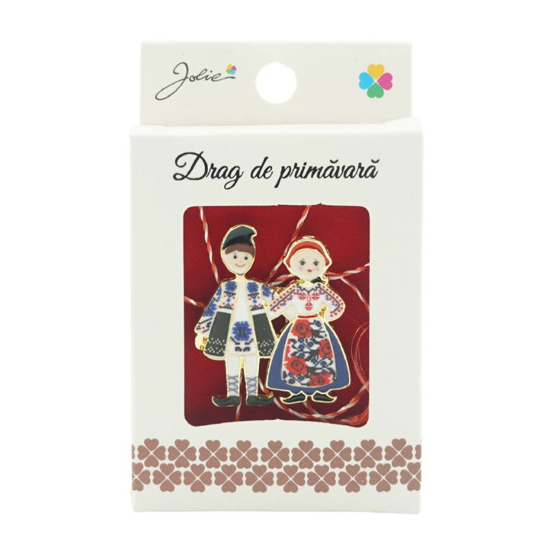 Martisoare - Brosa Mica in Cutie Cosulet Tineri Traditionali