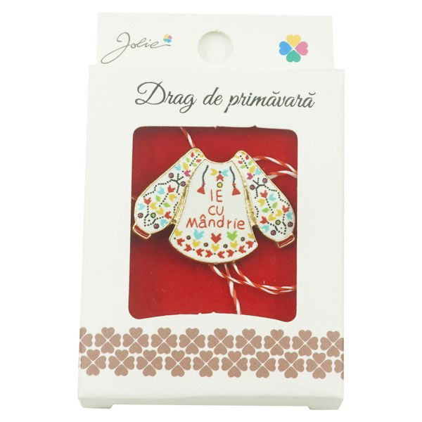 Martisoare Brosa Primavara - Brosa Mica in Cutie Jolie model Ie cu Mandrie