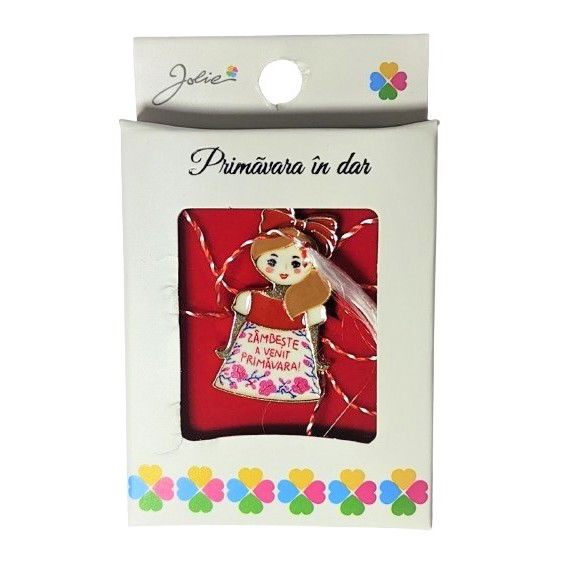 Martisoare - Brosa Mica in Cutie Zambeste A Venit Primavara