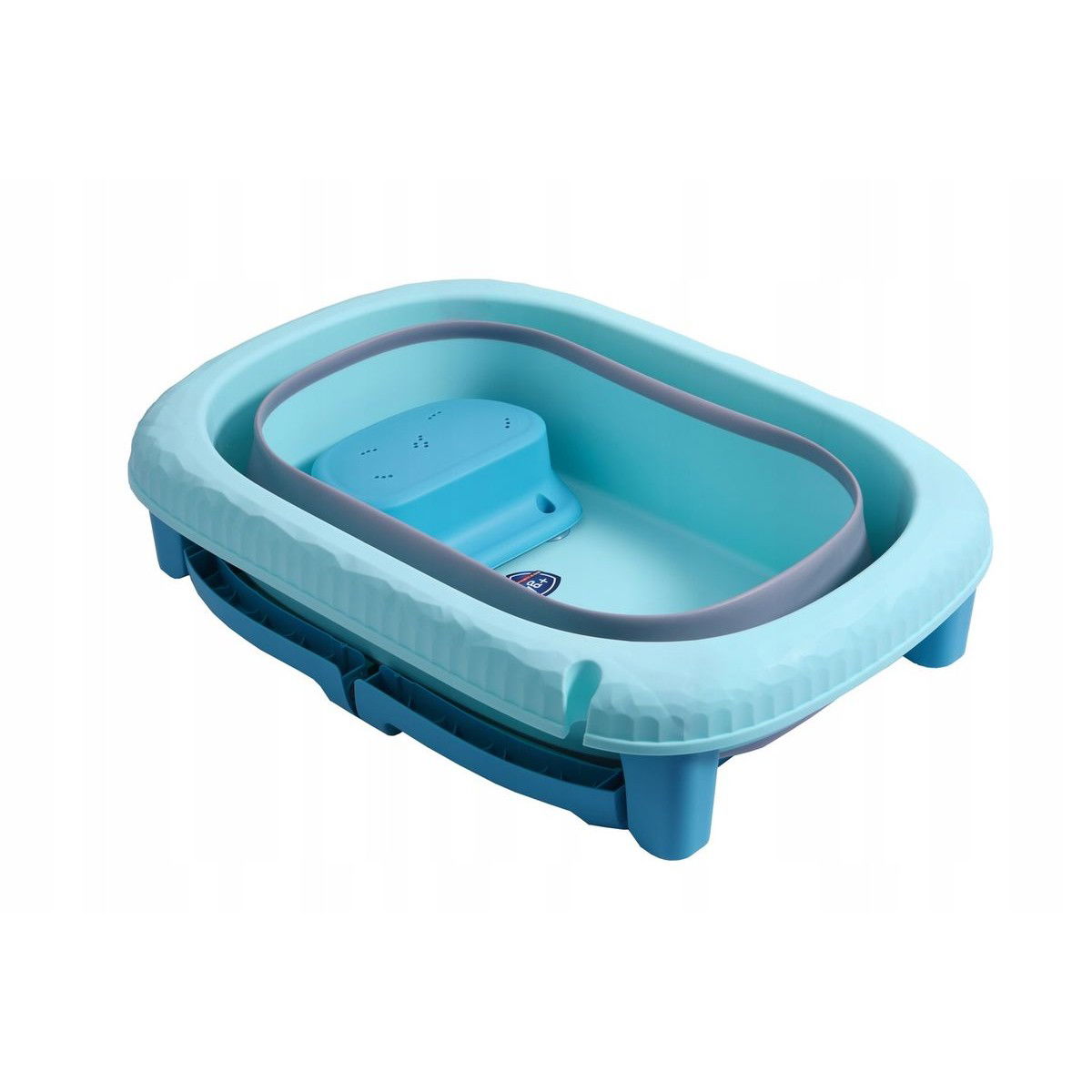 Cada Pliabila pentru Baie, Flippy, din PP+TPE, pentru Copii 0-6 Ani, cu Picioare, Suport de Sezut, Scurgere Etans, 80 x 52 x 42 cm, Albastru [5]