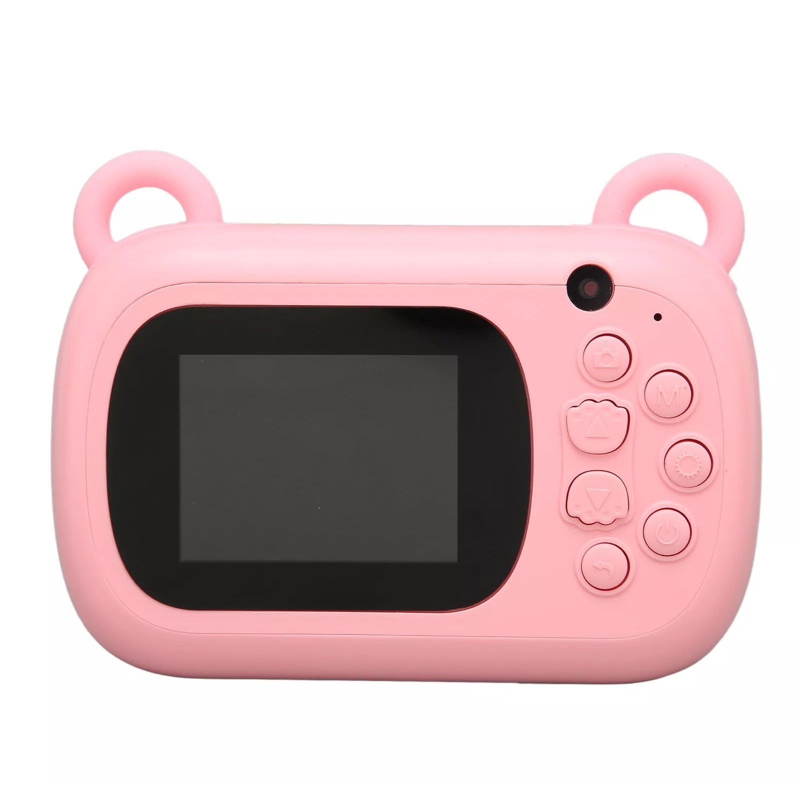 Jucarii si Jocuri - Camera Instantanee pentru Copii, Flippy, Camera Frontala + Selfie, cu Functie de Printare, Cablu USB-C, Bluetooth, Compatibil iOS/Android, Imprimare APP, Model Iepure Love, Roz