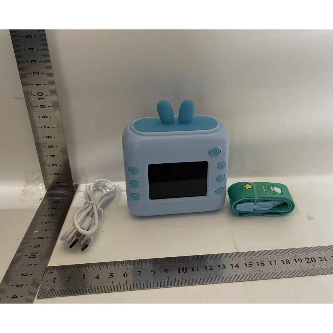 Camera Instantanee pentru Copii, Flippy, cu Functie de Printare, Cablu USB-C, Bluetooth, Compatibil iOS/Android, Imprimare APP, Model Iepure, Snur de Agatat Inclus, Albastru [5]