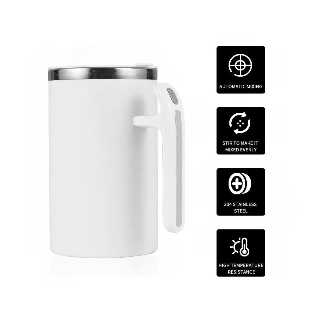 Cana portabila cu mixer incorporat, Flippy, pe baterii, 380 ml, alb [6]