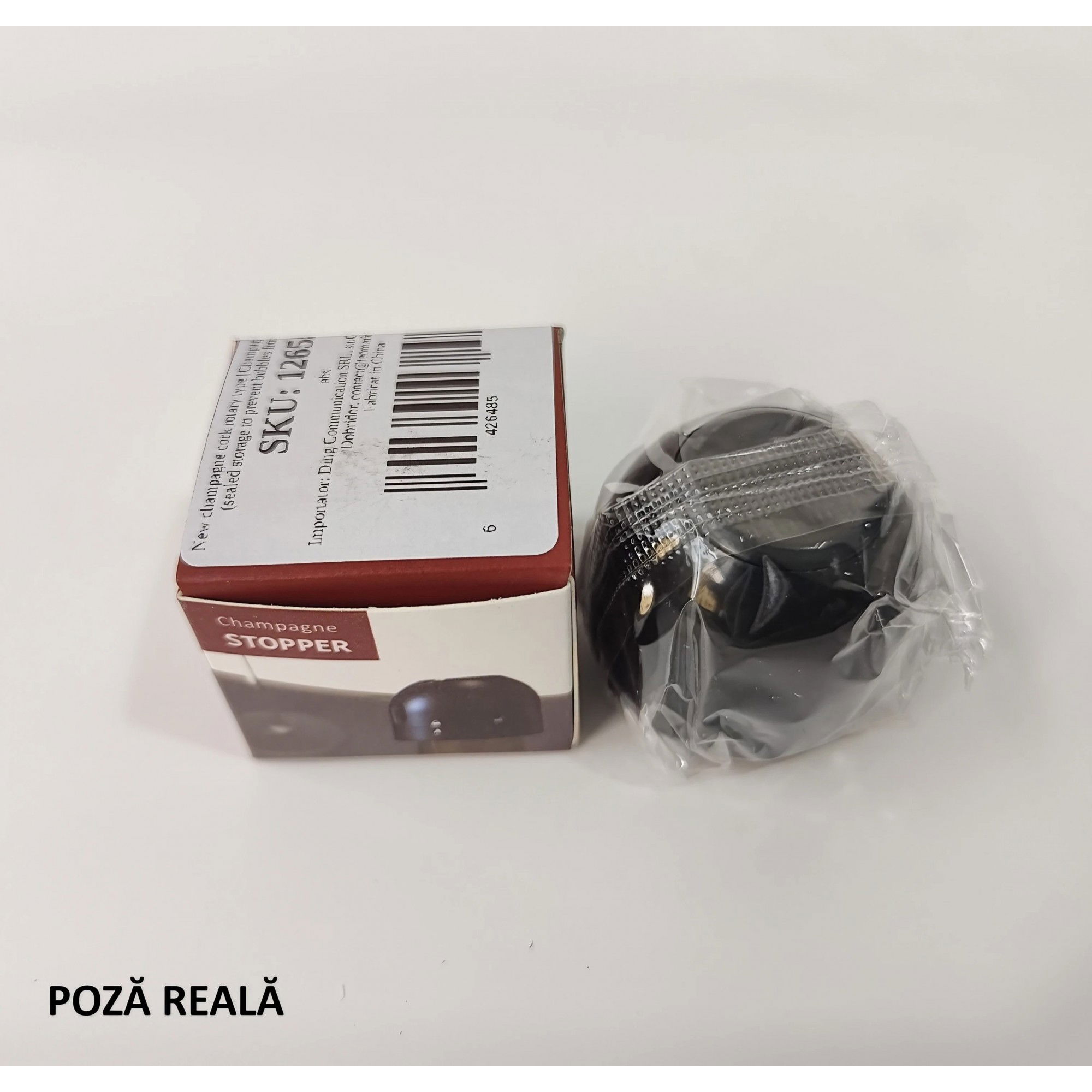 Capac de Etansare a Sticlei de Sampanie, Flippy, Rotativ, On-Off, Silicon, Reutilizabil, Usor de Depozitat si Folosit, 3.9 x 3.9 x 3.3 cm, Negru [6]