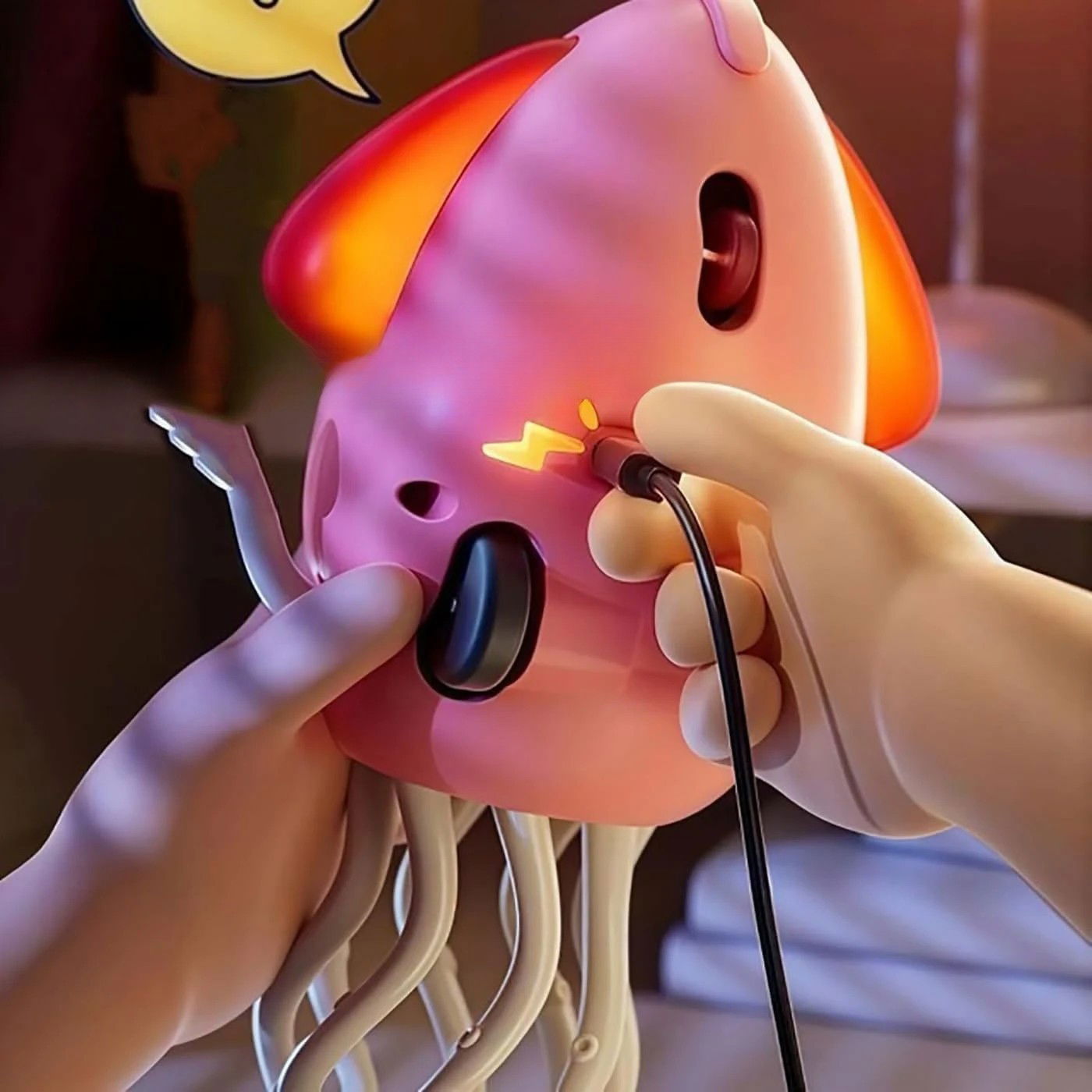 Caracatita Dansatoare, Flippy, +3 Ani, 3 Moduri, din ABS, Incarcare USB, cu Undita Inclusa, 12.6 x 7.6 x 20.7 cm, Roz [2]