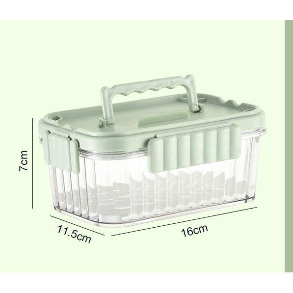 Caserola portabila pentru mancare fresh Flippy, 550 ml, furculita pentru fructe, 7 x 11.5 x 16 cm, capac detasabil pentru congelator, etans, spatiu pentru tacamuri, maner, material plastic, rezistent  [4]