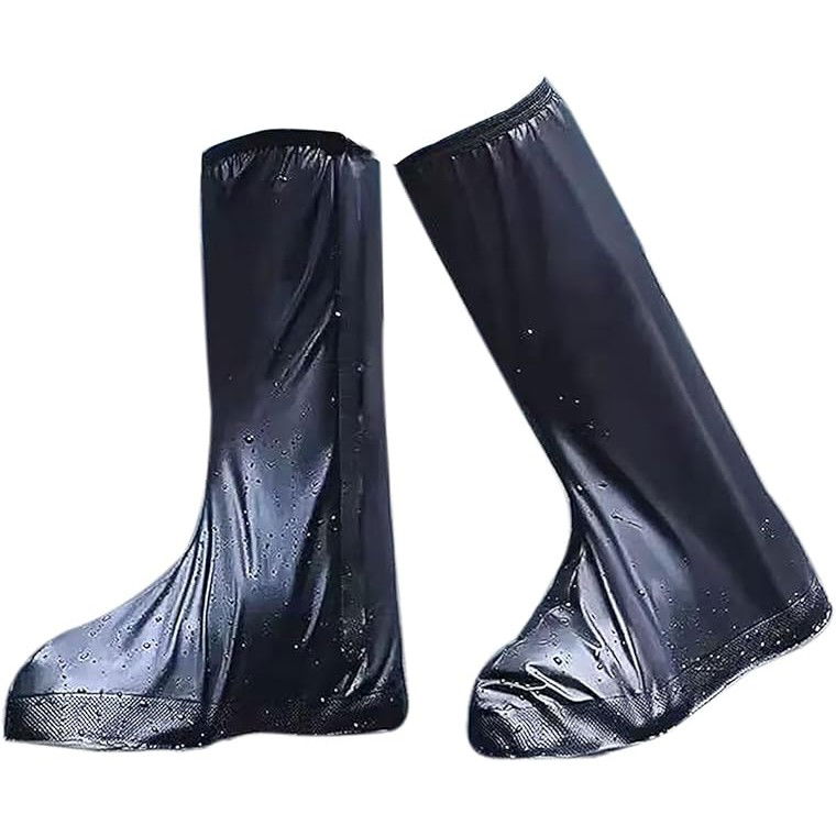 Protectie Incaltaminte pentru Ploaie si Noroi, Flippy, Impermeabila, Talpa Antiderapanta, cu Fermoar si Capsa, Inaltime 40 cm, Marime M 36-37, Negru [3]
