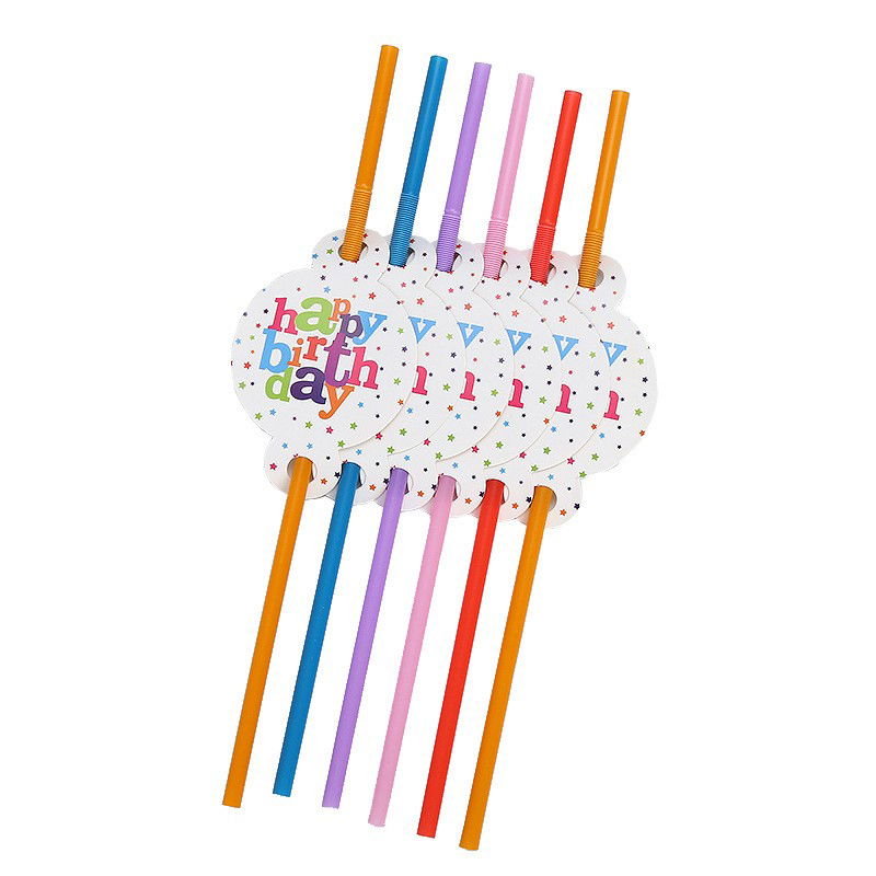 Petrecere - Set 6 Paie, Flippy, Colectia Happy Birthday, 26 cm, din Carton/Plastic, Multicolor